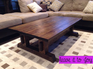 DIY Farmhouse Coffee Table for $60 CAD | leave it to Joy